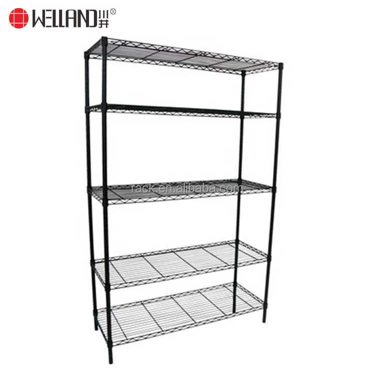 Top quality wholesale powder coated 5 layers metal living room storage rack