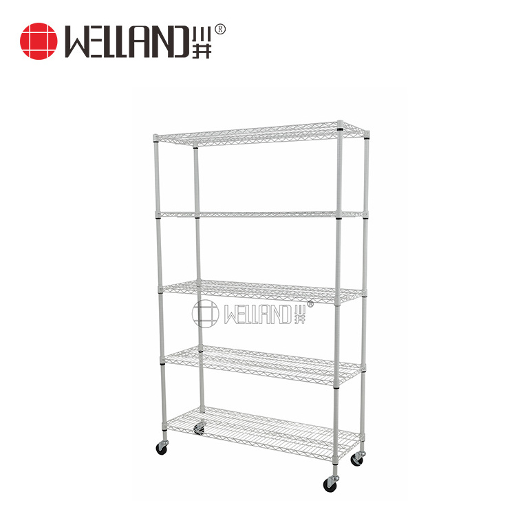 Heavy Duty 5 Tier Shelving Unit Wire Shelf Home Storage Rack Adjustable Shelves For Warehouse