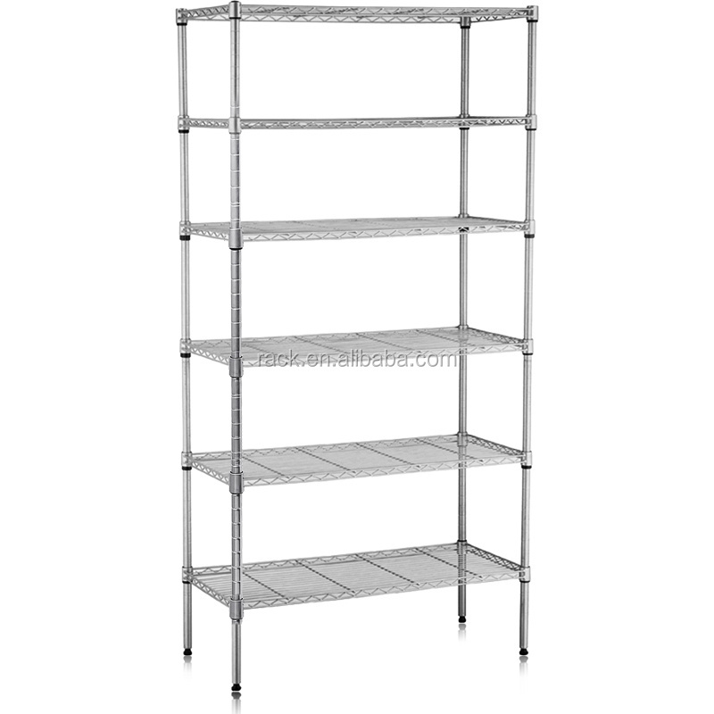 Heavy Duty Multi-functional Chrome 6 Tiers Pantry Metal Shelving