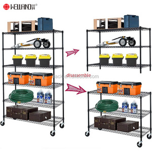 6 Tier Cheap Promotion Garage Storage Shelving Units Metal  Wiremesh Shelf