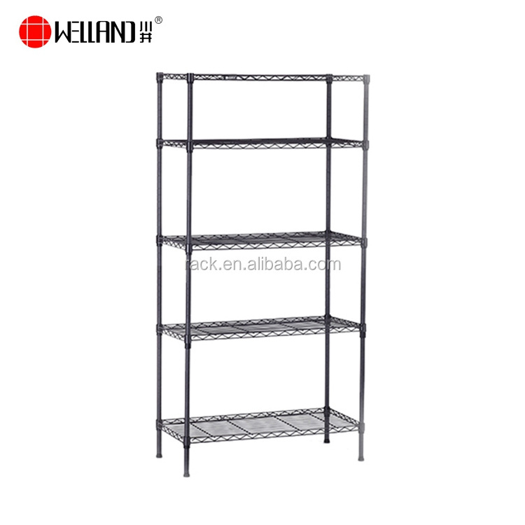 NSF Approval 5 Tiers Light Duty Metal Home Furniture Designed Storage Wire Shelf