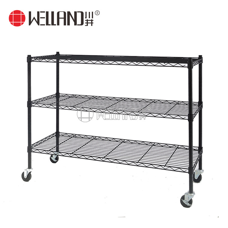 Heavy Duty 6 Tiers Powder Coated Metal Storage Wire Shelf NSF Approval Wire Rack Shelving