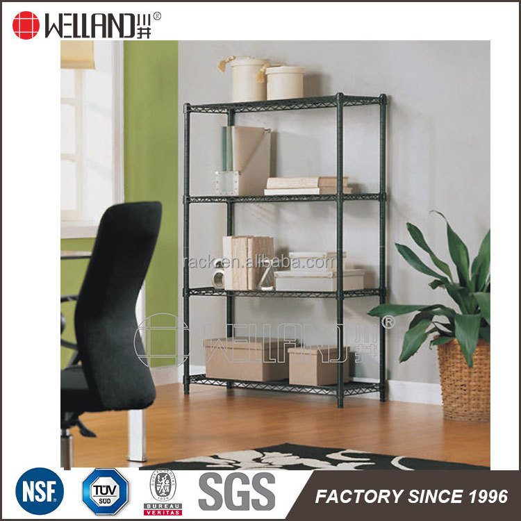 Adjustable 5 Shelf Heavy Duty White Powder Coated Office Storage Metal Wire Shelving Rack Unit