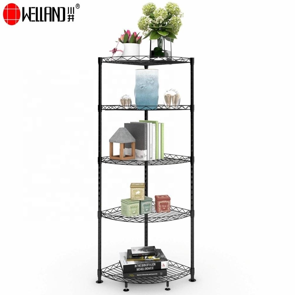 Living Home Room Corner Wire Shelf Shelving Unit,Corner Storage Wire Stand Rack