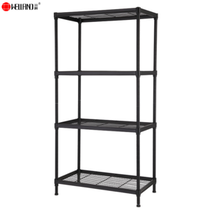 Unit Heavy Duty Adjustable 4 Tier Industrial Rack Tiers Black  Powder Coated Wire Shelving