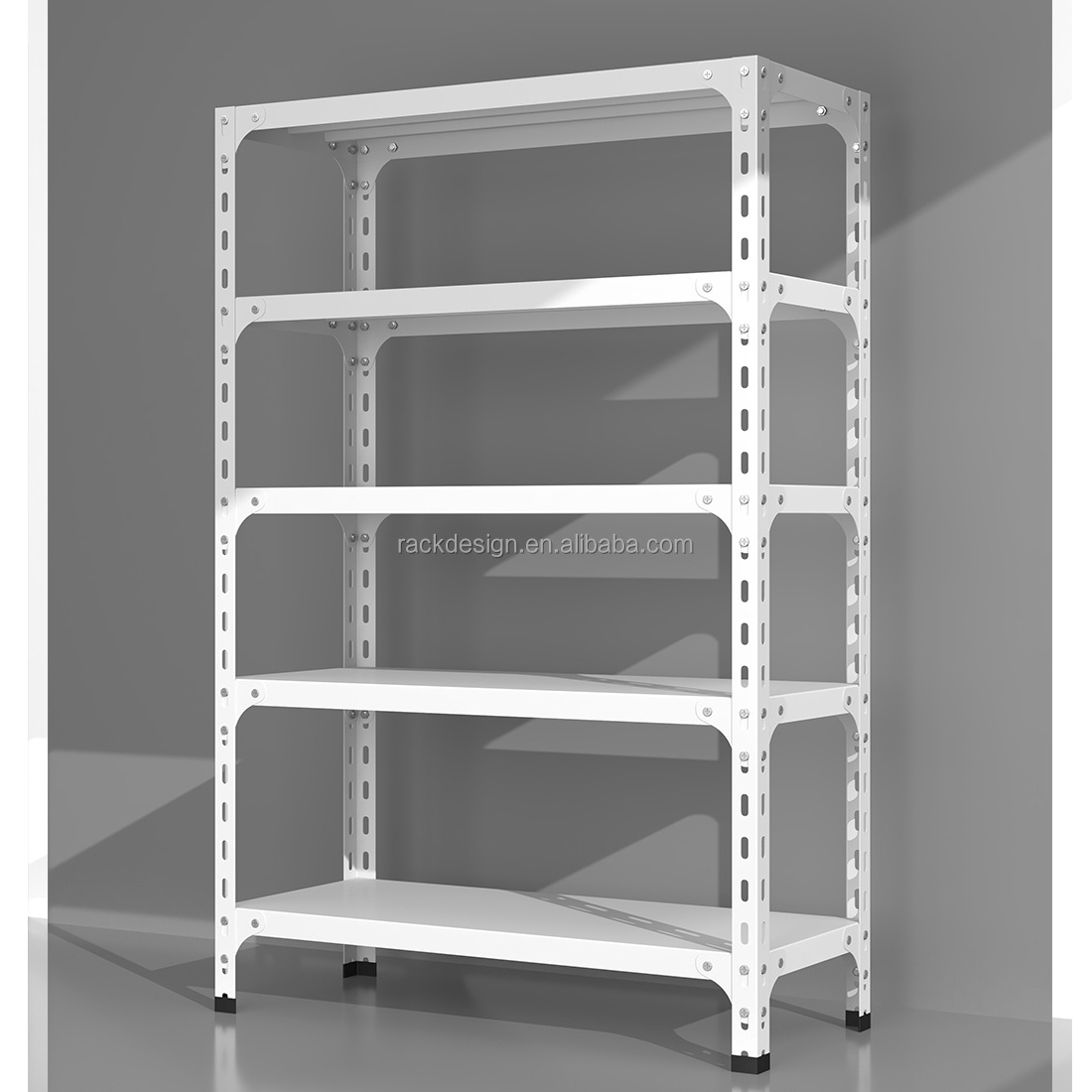 Customated Black and White Light Duty Stacking Racks System Boltless Metal Shelving Units