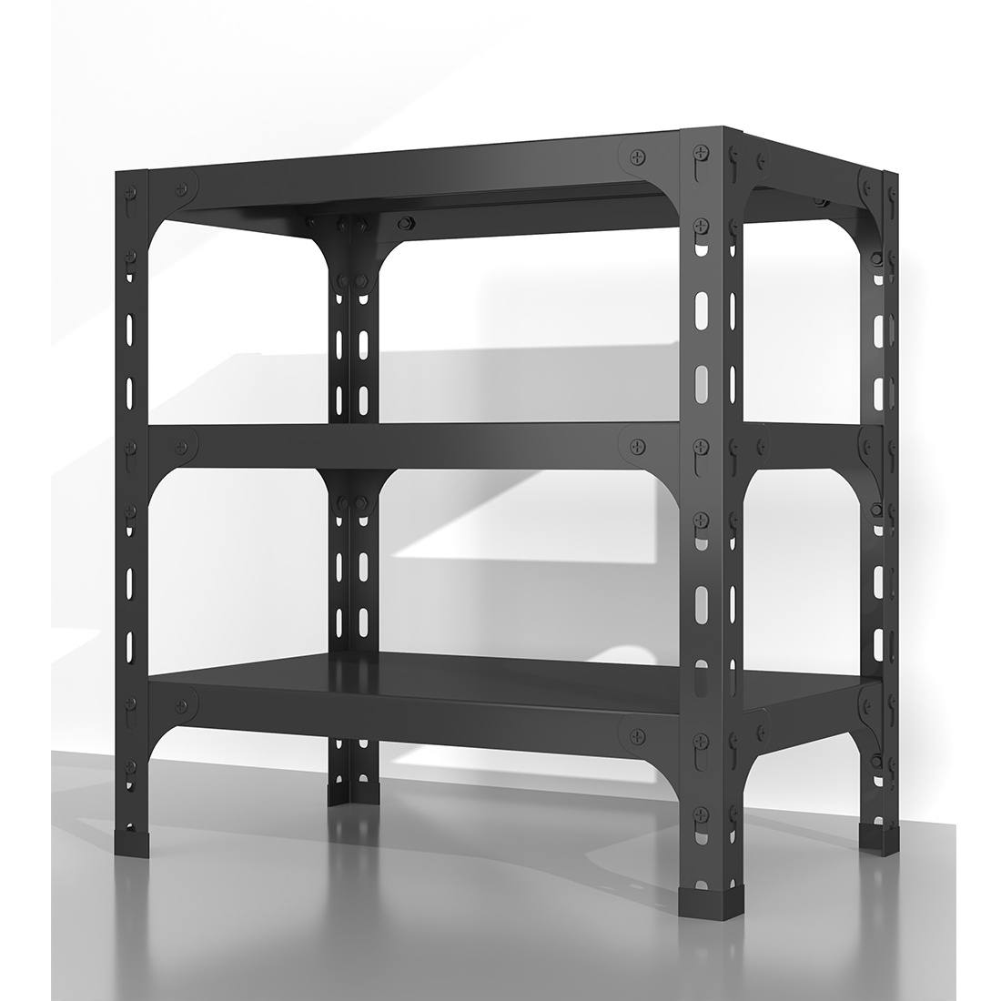 Black Storage Steel Rack Shelves Home Kitchen Boltless 5 Layer Steel Shelving Racks Metal Rack Angle Steel Shelf