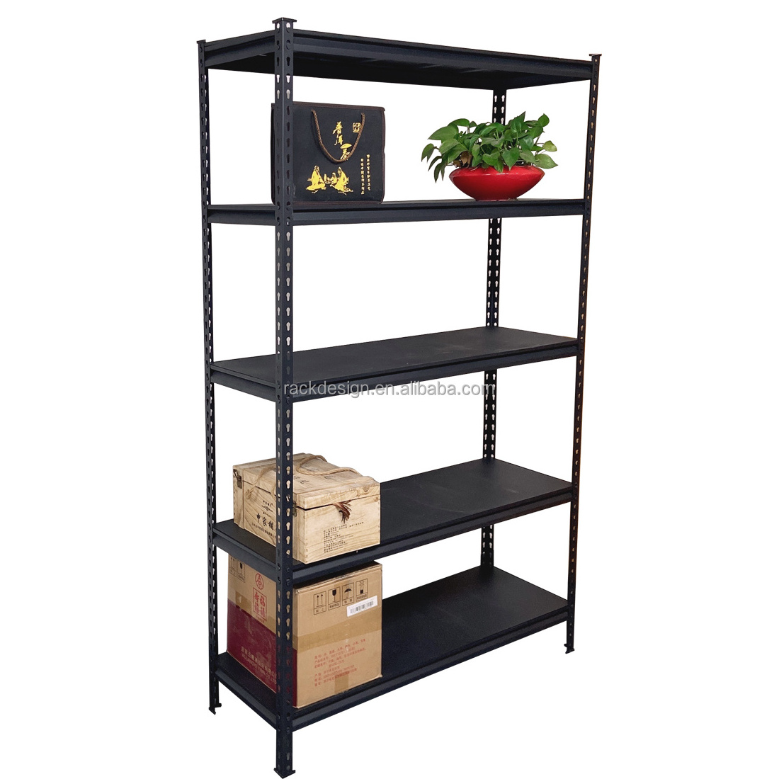 5 Layer Shelving Angle Rack Metal Angle Steel Post Light Duty Muscle Rivet Boltless Shelf metal slotted angle steel shelve