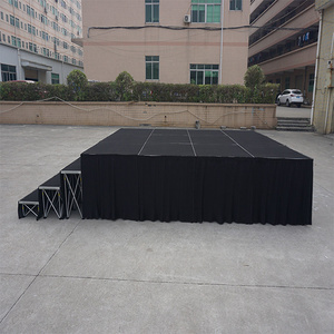 Aluminum removable stage platform with portable stage curtains