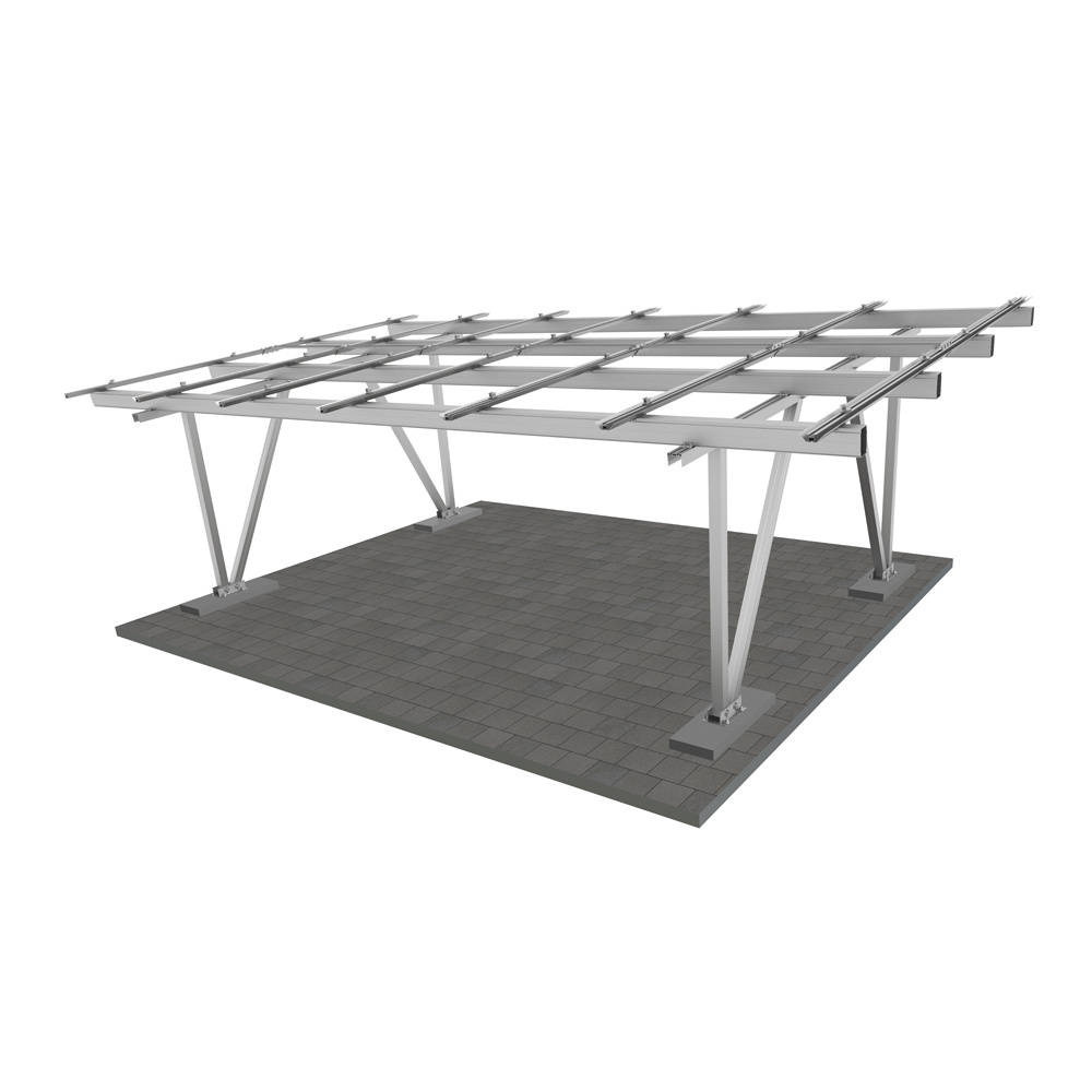 2 car parking structure 5kw waterproof aluminum solar carport mounting system