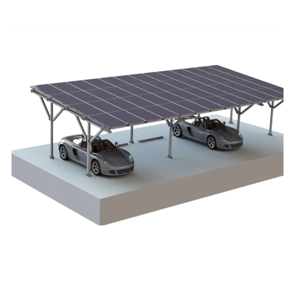 2 car parking structure 5kw waterproof aluminum solar carport mounting system