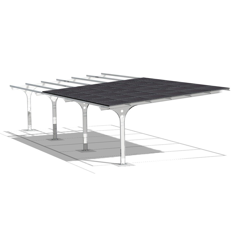 2 car parking structure 5kw waterproof aluminum solar carport mounting system