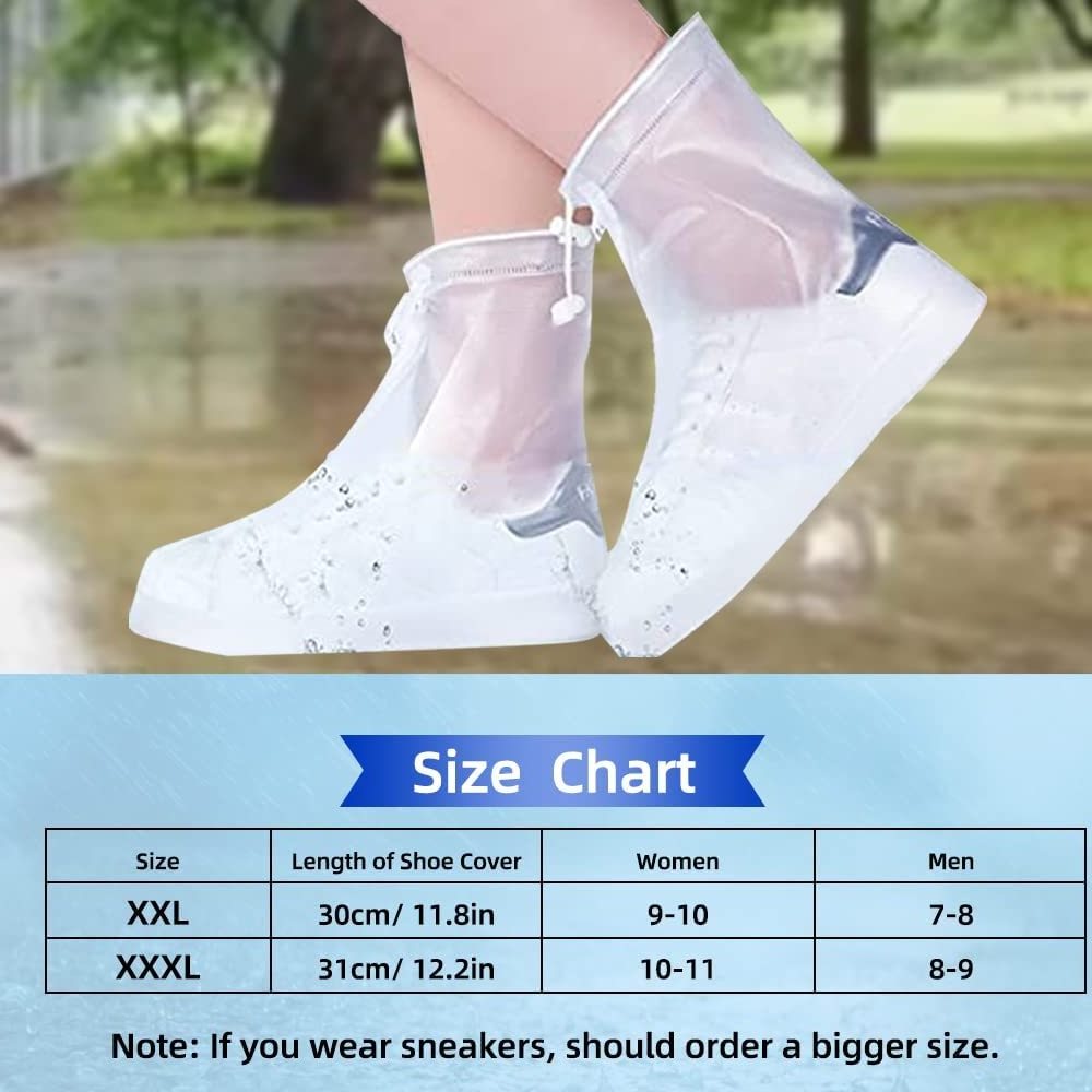 Rain Snow Boot Waterproof Shoe Covers Reusable Women Men PVC Rubber Sole Overshoes Protectors for Cleaning Camping Travel