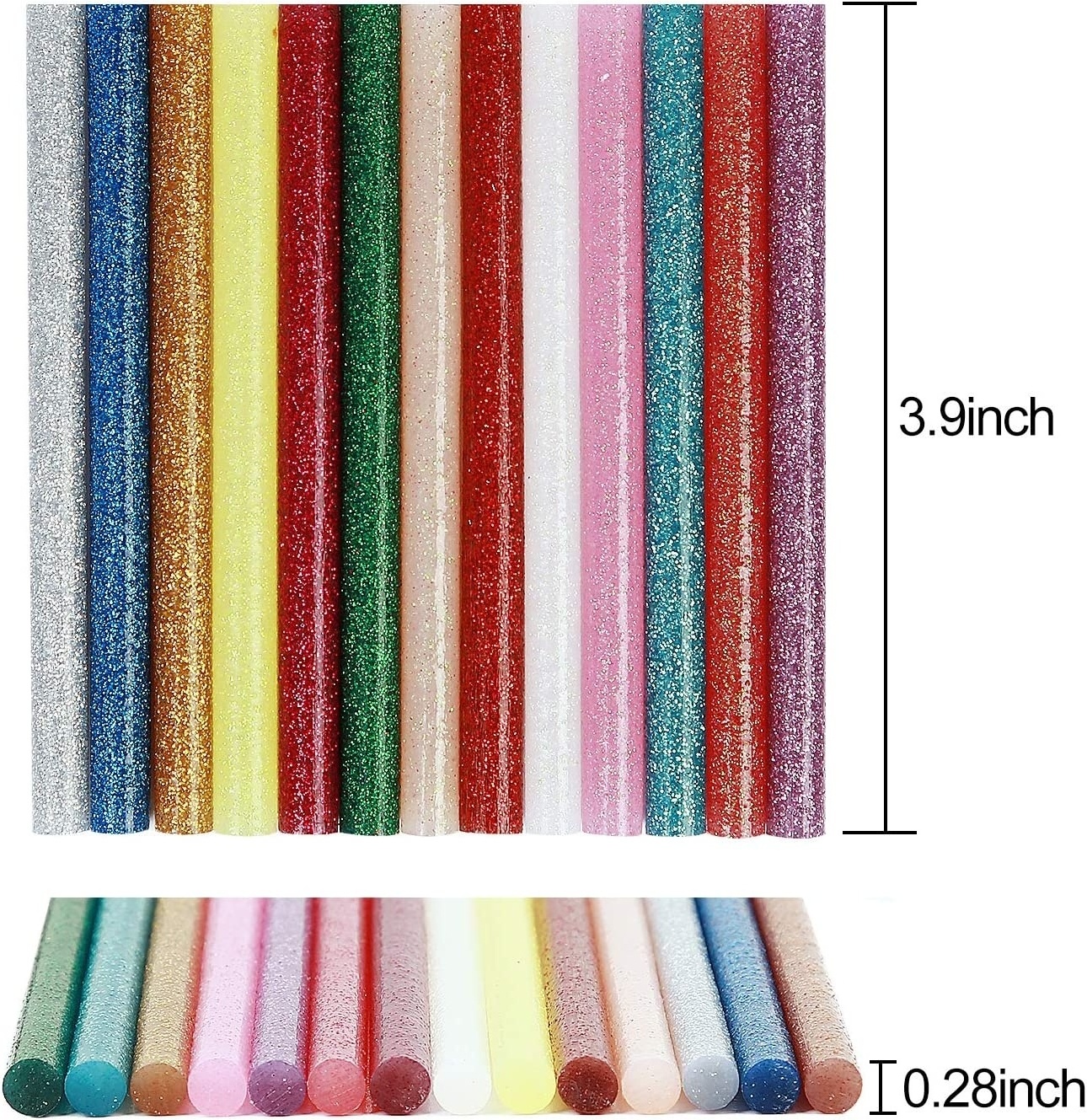 Colored Glitter Hot Melt Glue Sticks for Arts Crafts, Home General Repair, Holiday Crafts