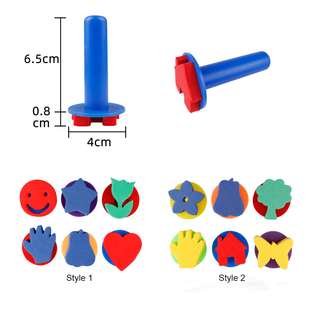 Wholesale Best Selling DIY Drawing Toys Mini Sponge Foam Painting Stamp for Children Early Learning