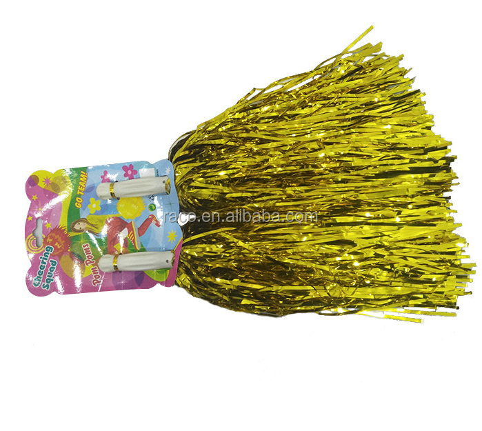 multi colors PET Cheerleading Metallic Pom Poms