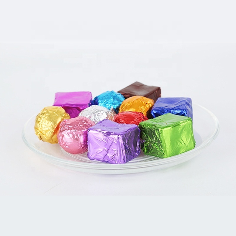 Hot Sale Square Food Grade Colorful Chocolate Wrappers/Christmas Aluminium Foil Wraps Paper For Candies Chocolate