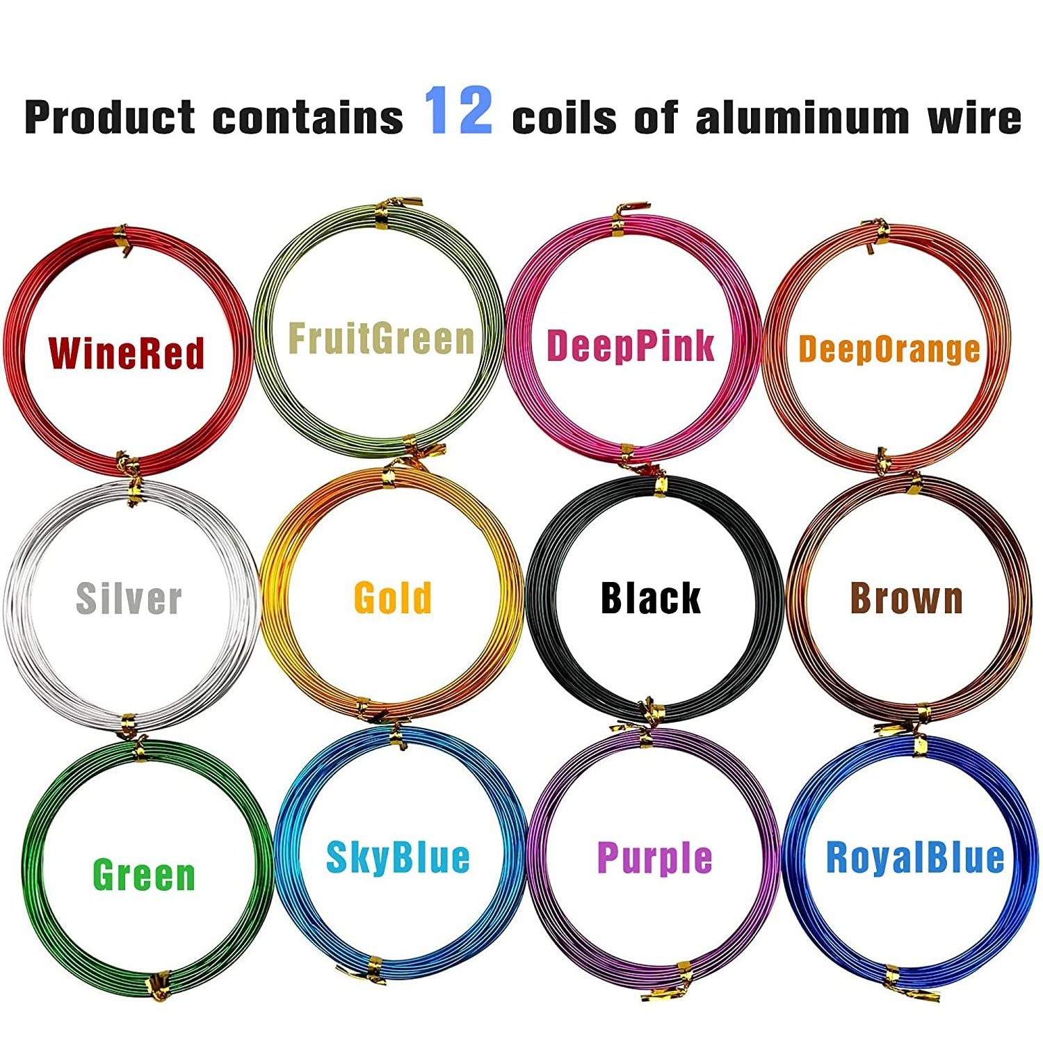 12 Rolls Colored Aluminum Craft Wire 1mm Flexible Anodized Craft Wire Metal Artistic Floral Jewelry Beading Wire for DIY Jewelry