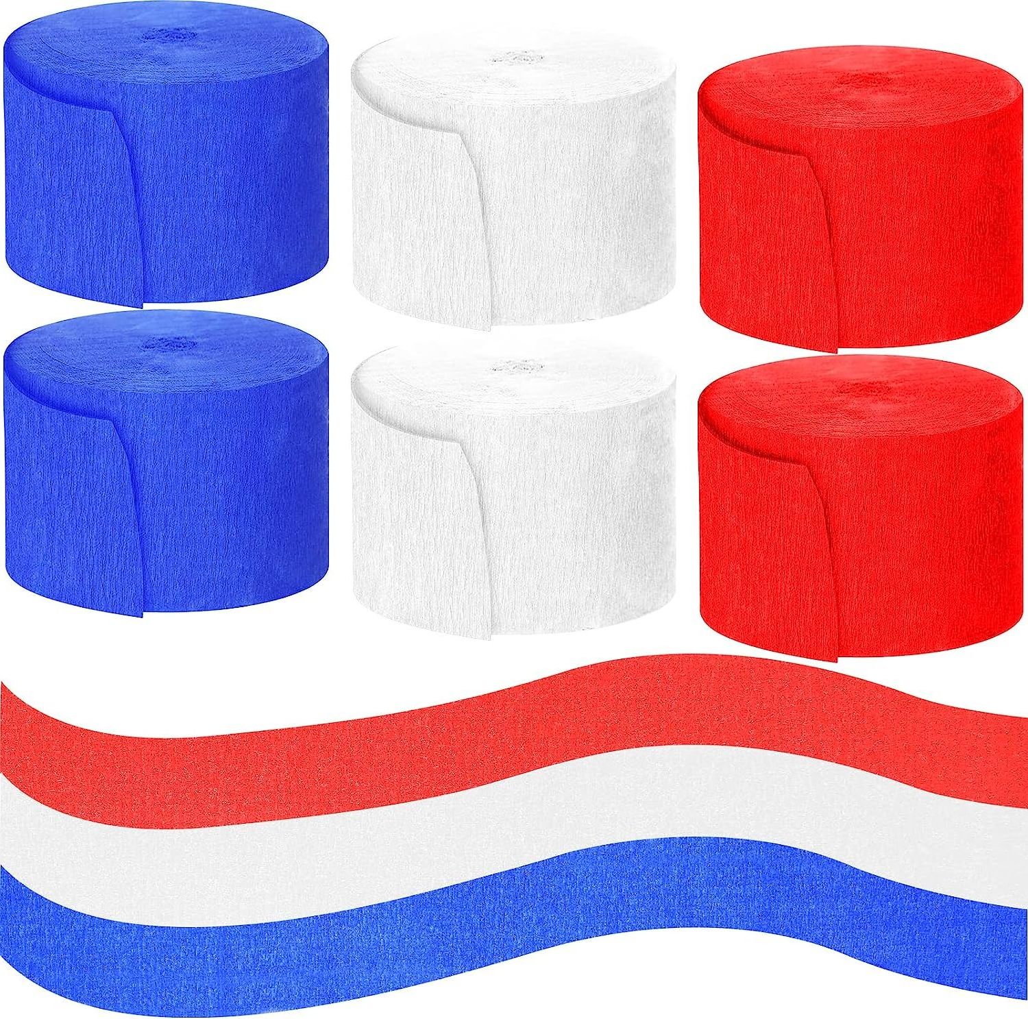 Crepe Paper Streamers Party Streamers Backdrop Red Blue White Crepe Paper Rolls American 4th of July Crafts Birthday