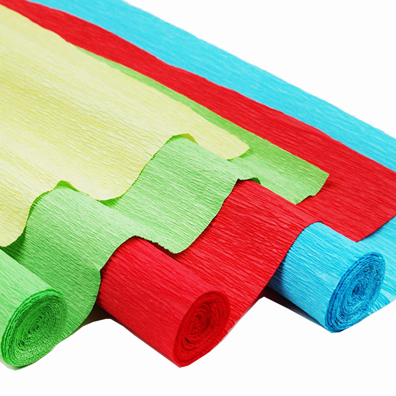 Hot-selling Colored Crepe Paper Roll Paper Craft Origami Crinkled Crepe Wood Pulp Specialty Paper