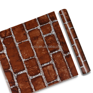 pvc red brick pattern wallpaper self-adhesive barber coffee shop antique 3D background waterproof wall paper