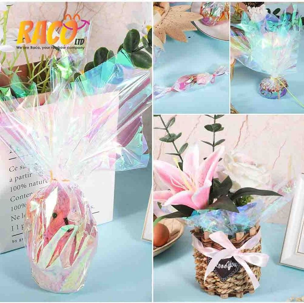 Florist Supplies Cellophane Wrap Paper Iridescent Rainbow Film Paper for Basket Filling DIY Gift Wrapping Decoration Supplies