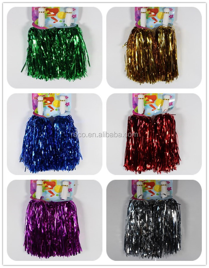 multi colors PET Cheerleading Metallic Pom Poms