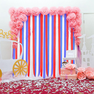 Crepe Paper Streamers Party Streamers Backdrop Red Blue White Crepe Paper Rolls American 4th of July Crafts Birthday