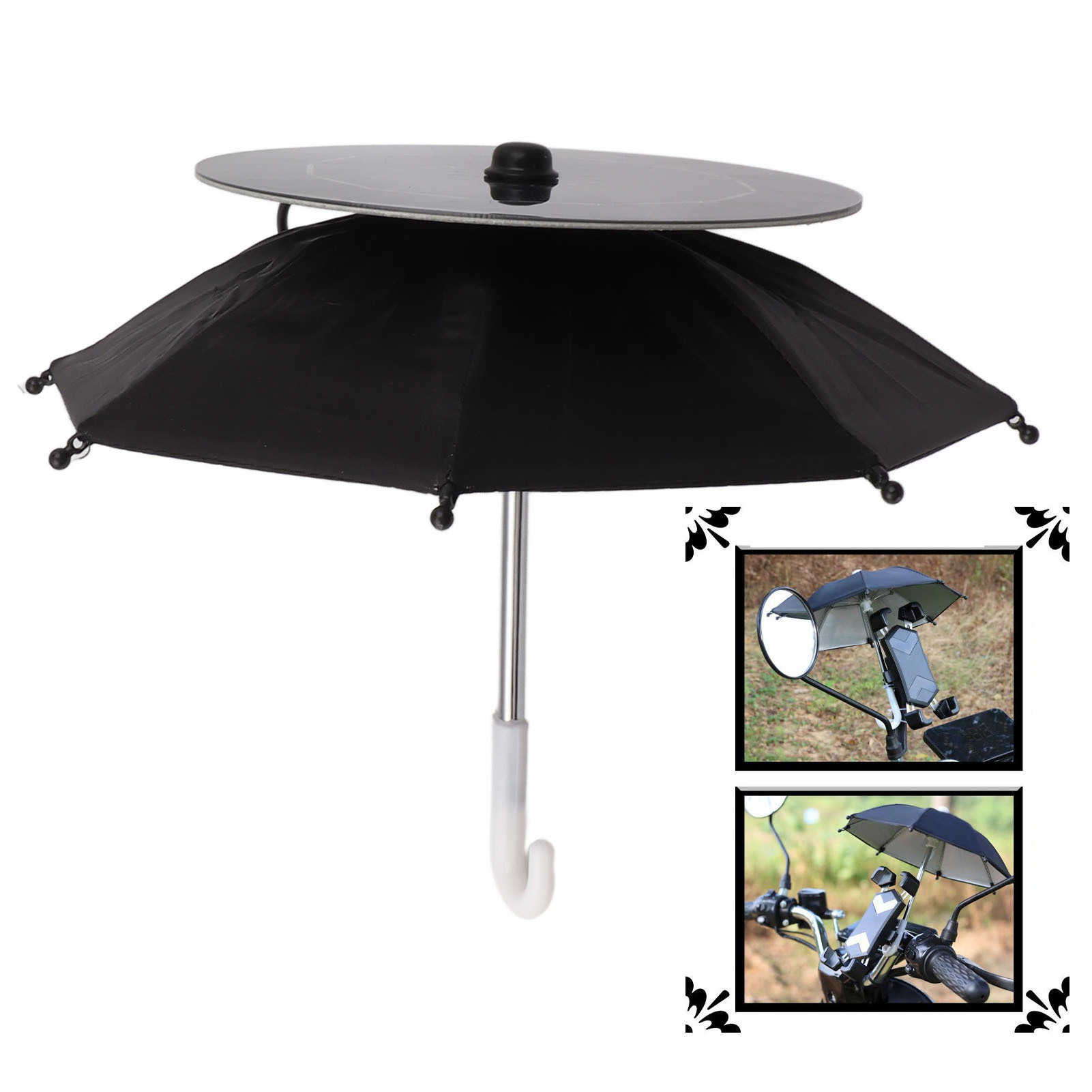 China Factory Price Solar Power Umbrella New Product USB Solar Umbrella Mini Cell Phone Sunshade with Small Solar Panel