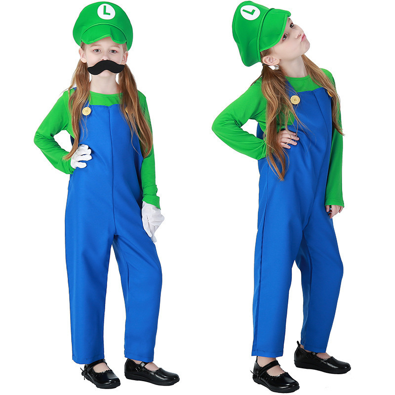 Wholesale group costumes women men kids family cosplay cartoon Mario and Luigi Costumes Kids Mario Bros/Brothers