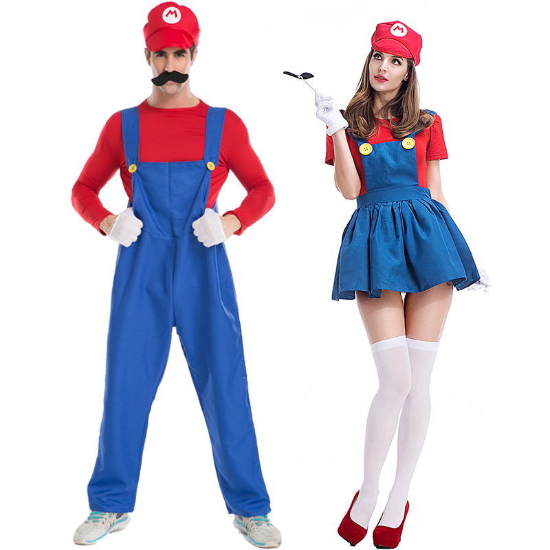 Wholesale group costumes women men kids family cosplay cartoon Mario and Luigi Costumes Kids Mario Bros/Brothers