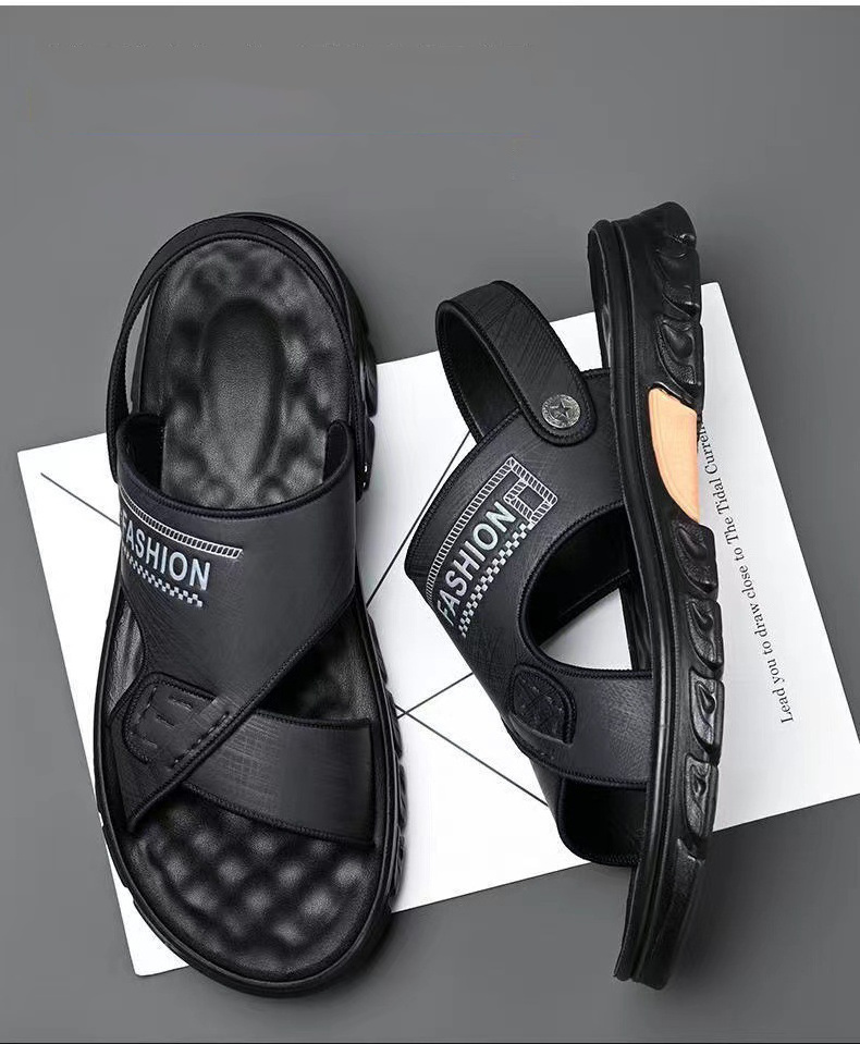 2023 new design fashion men sandals open summer shoes genuine leather arabic sandals beach sandals for men outdoor flat shoes