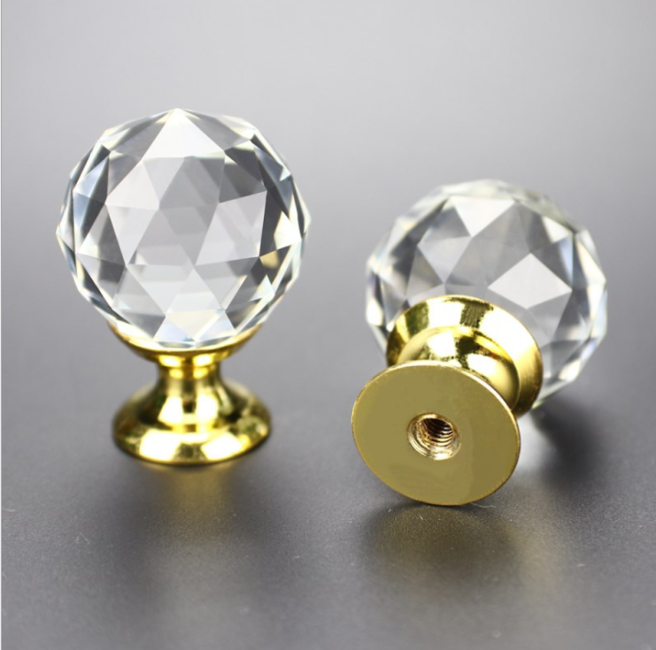 Classic Diamond Crystal Glass Door Drawer bedroom furniture handle knobs