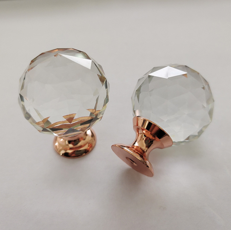 Classic Diamond Crystal Glass Door Drawer bedroom furniture handle knobs