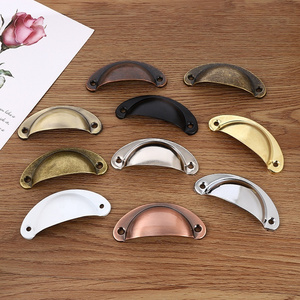 Wholesale Furniture Antique Shell Cabinet Drawer Knobs Pull Handles Furniture Hardware Gold Zinc Cabinet Drawer Pulls Handles