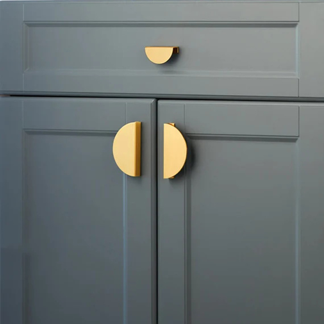 Antique & Modern pull handles cabinet half moon knobs gold furniture door wardrobe cupboard dresser vanity hardware kitchen