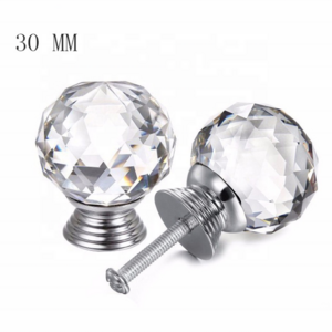 Classic Diamond Crystal Glass Door Drawer bedroom furniture handle knobs