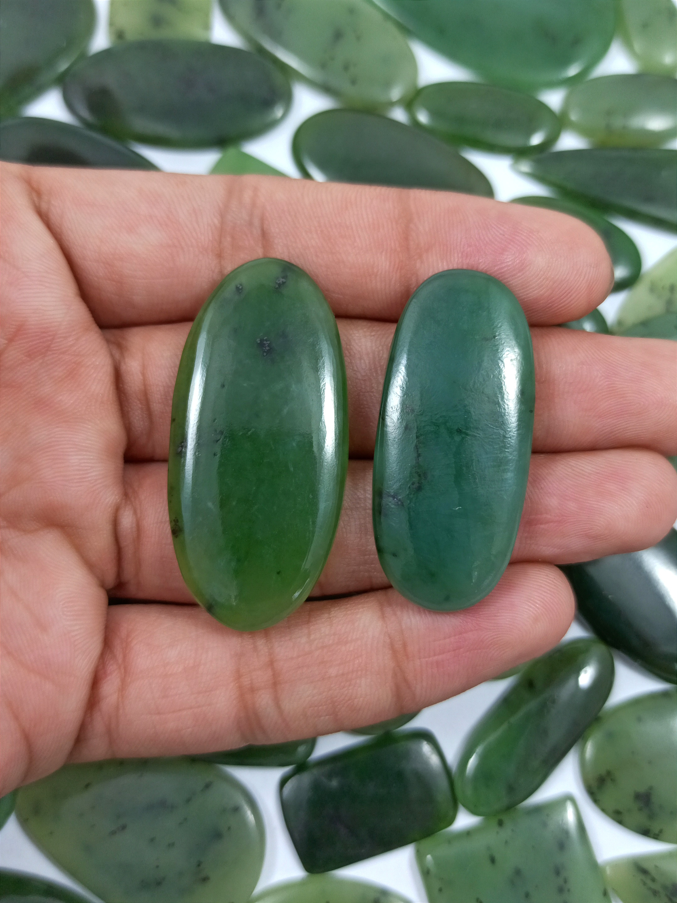 Natural Nephrite Jade Cabochon Lot Nephrite Jade Loose Gemstone Lot Mix Shape and Size For Jewelry Making Uses