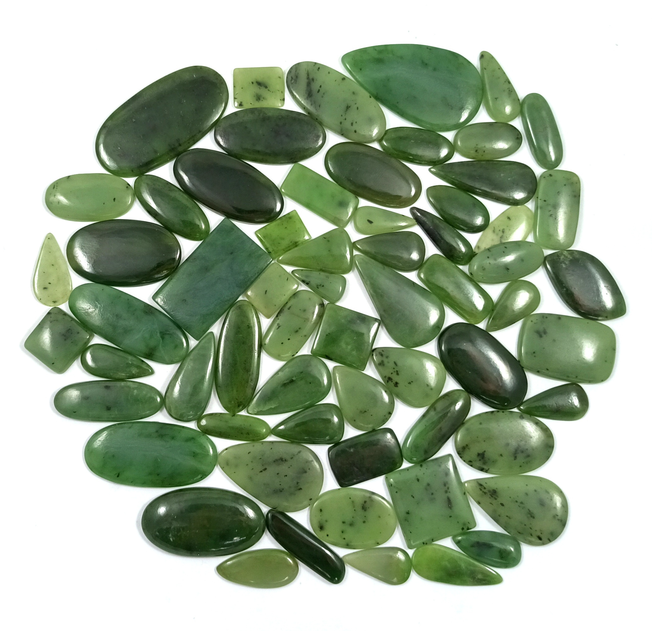 Natural Nephrite Jade Cabochon Lot Nephrite Jade Loose Gemstone Lot Mix Shape and Size For Jewelry Making Uses