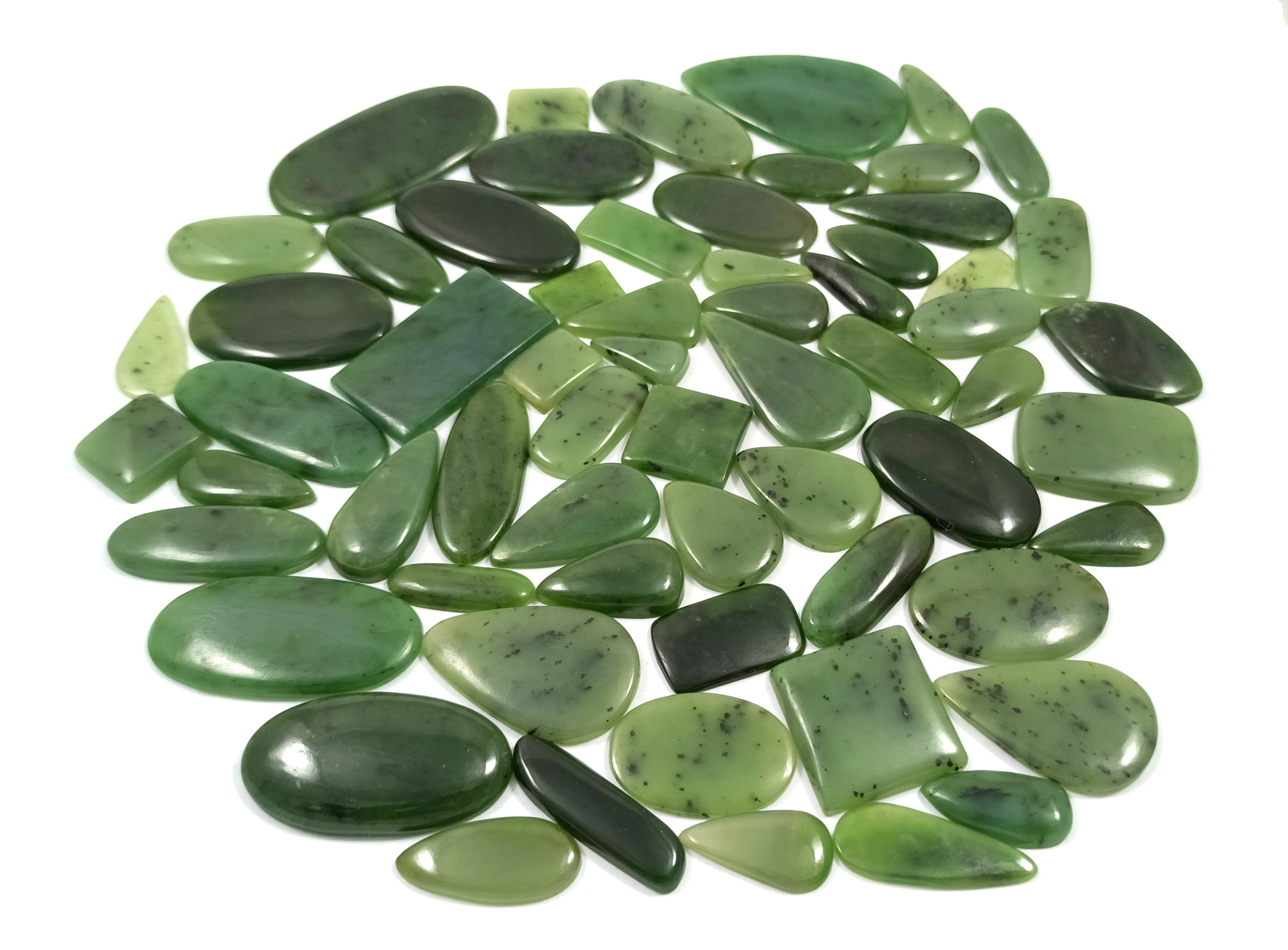 Natural Nephrite Jade Cabochon Lot Nephrite Jade Loose Gemstone Lot Mix Shape and Size For Jewelry Making Uses