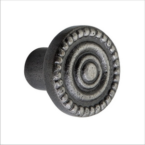 Decorative new design round cabinet knob black antique manufacturer from India cast iron knob handmade hand forged