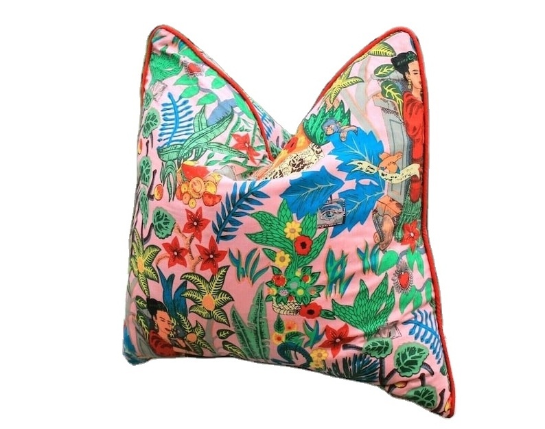 Mexican Painter Pillow Case Floral Decorative Cushion Mexican Painter Art Garden Country Mexico Muertes Cushion Cover