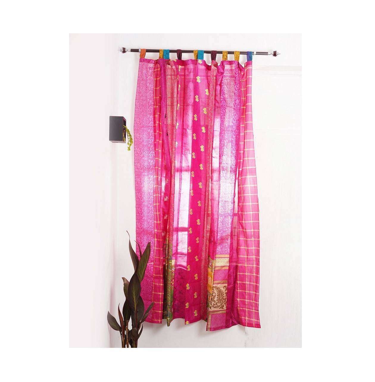 Wholesale Curtains Indian Saree Handmade Patchwork Curtains For Bohemian Window Decor Hippie Bedroom Bed Vintage Curtains