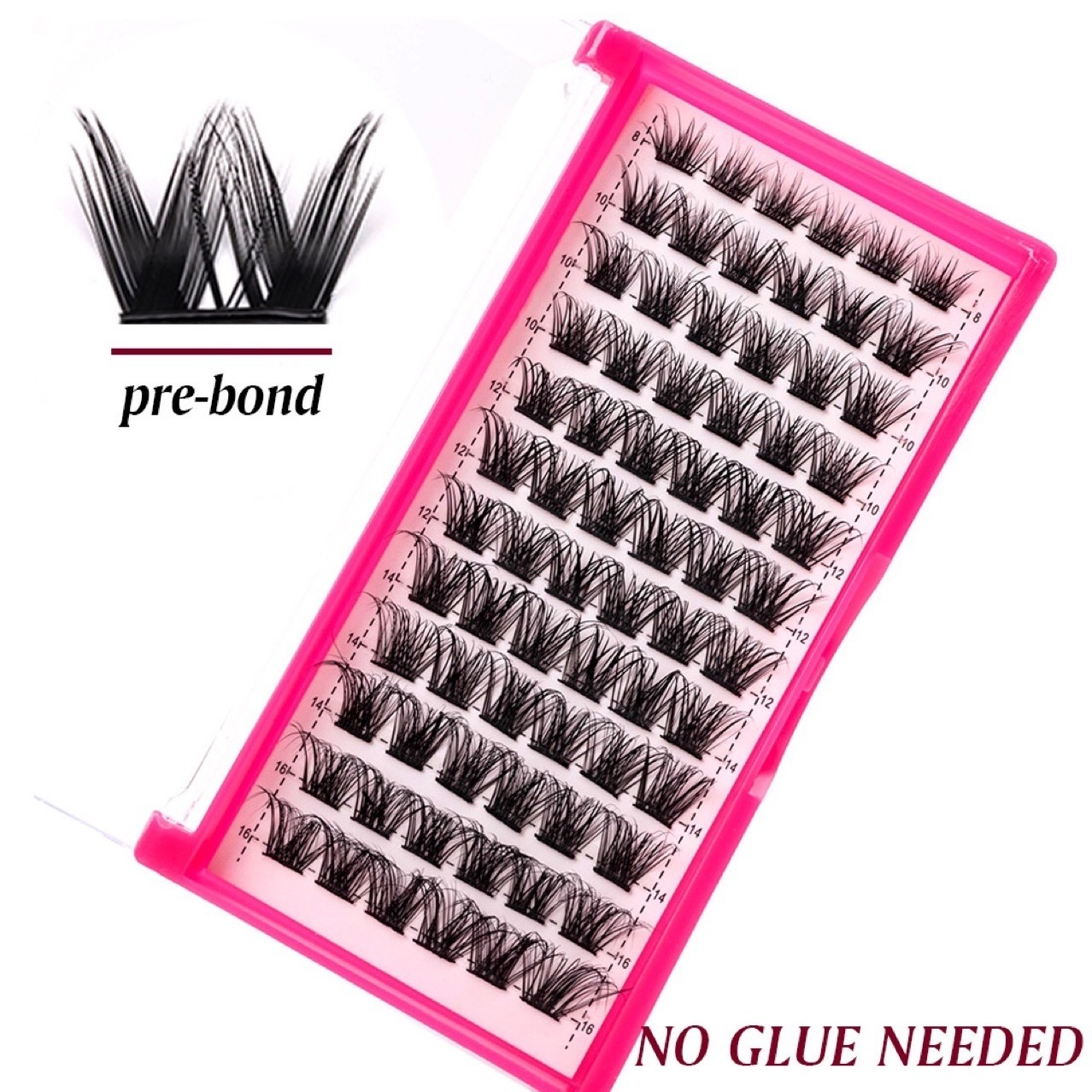 New Arrival Diy Segment No Glue Needed Self Adhesive Cluster Lash Pre-Bond Technology self adhesive eyelashes