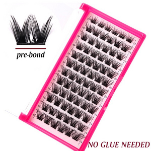 New Arrival Diy Segment No Glue Needed Self Adhesive Cluster Lash Pre-Bond Technology self adhesive eyelashes