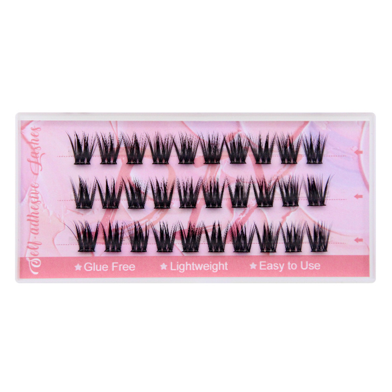 Self-adhesive DIY Lashes Press on Cluster Eyelashes No Glue Needed Pre Bonded Lashes