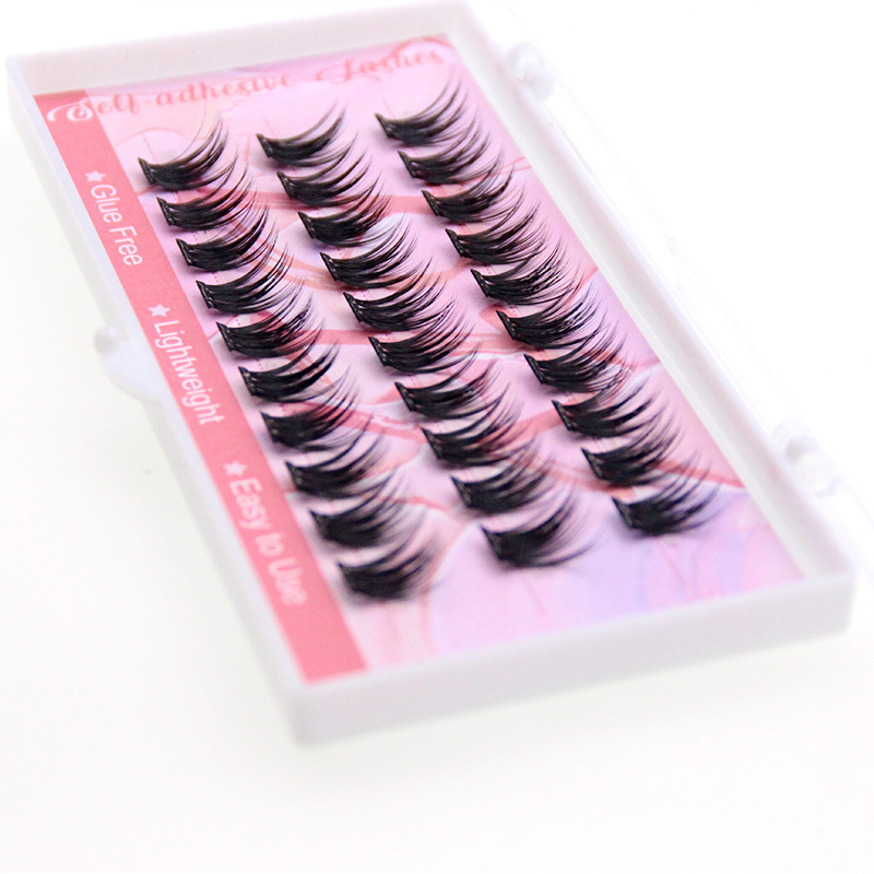 Self-adhesive DIY Lashes Press on Cluster Eyelashes No Glue Needed Pre Bonded Lashes