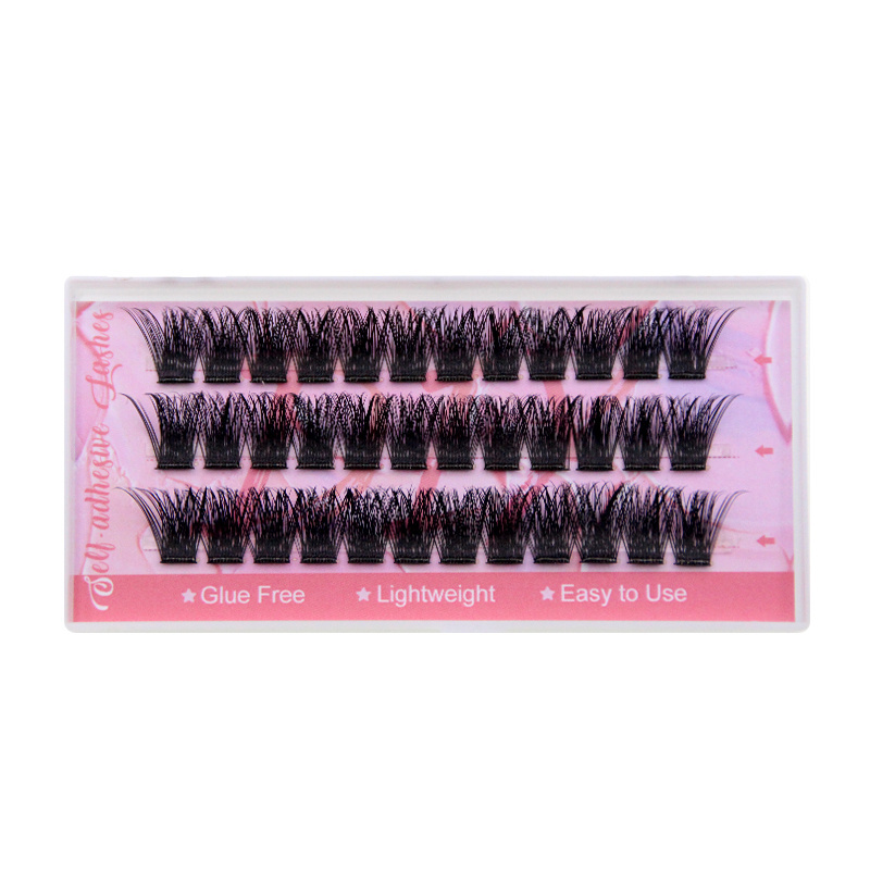 Self-adhesive DIY Lashes Press on Cluster Eyelashes No Glue Needed Pre Bonded Lashes