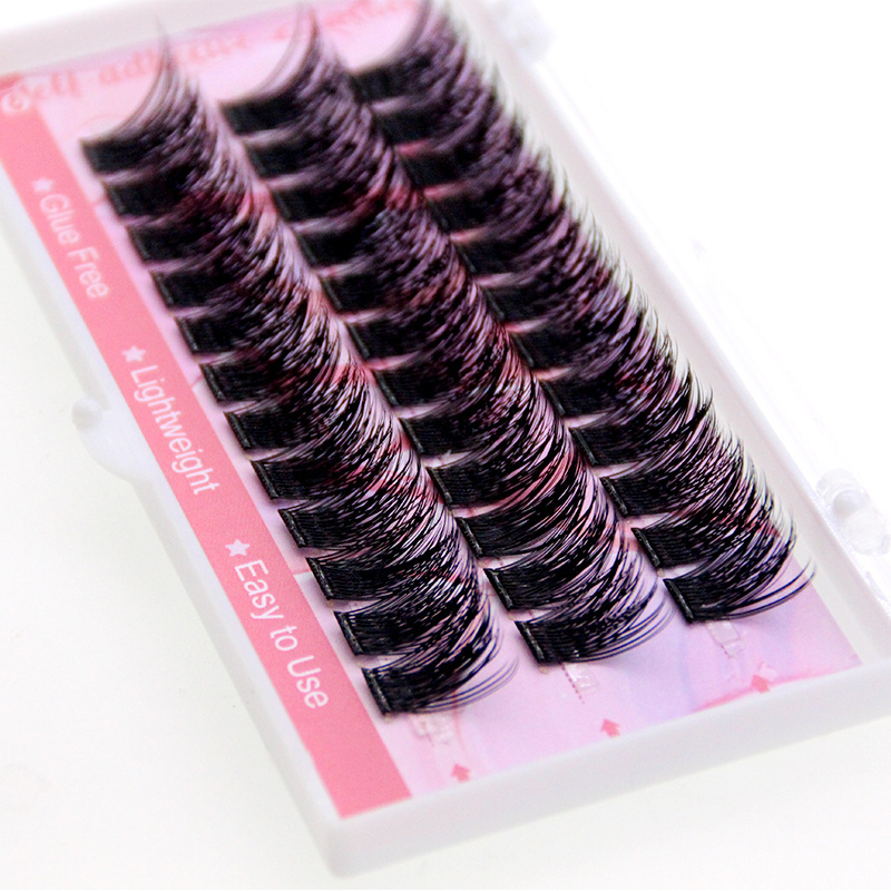 Self-adhesive DIY Lashes Press on Cluster Eyelashes No Glue Needed Pre Bonded Lashes