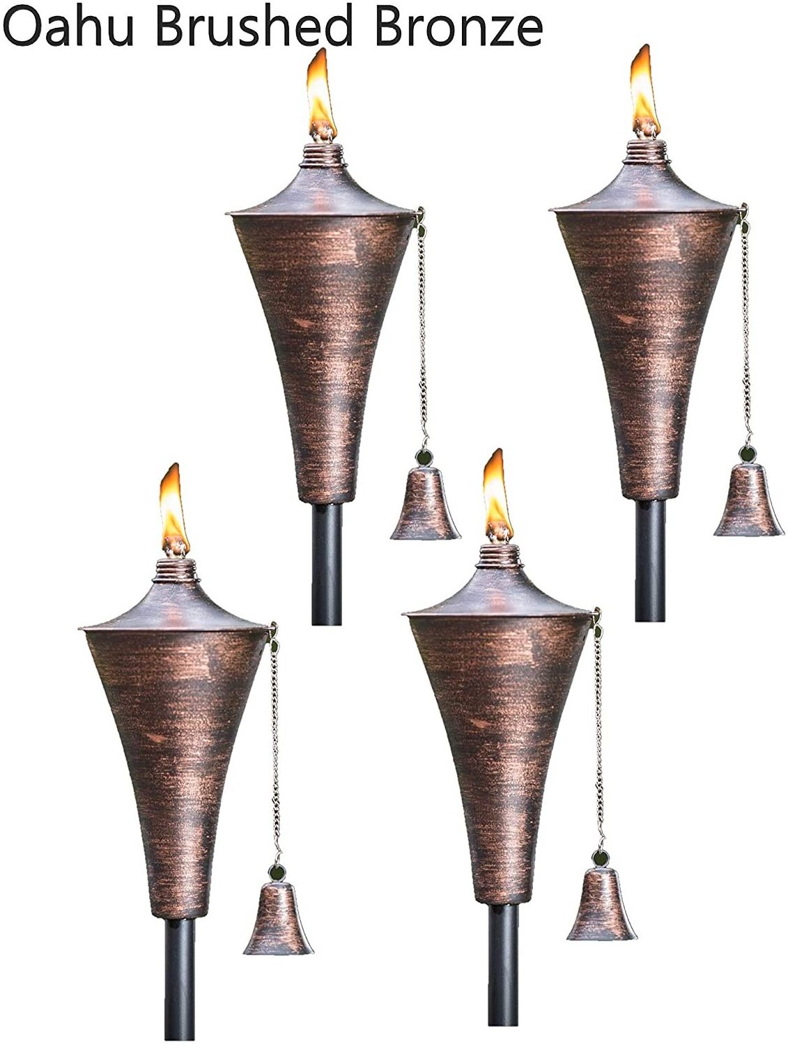 Outdoor Tiki Style Torch - Fashionable Garden Oil Lamp Includes Matching Snuffer  54 inch Metal Pole